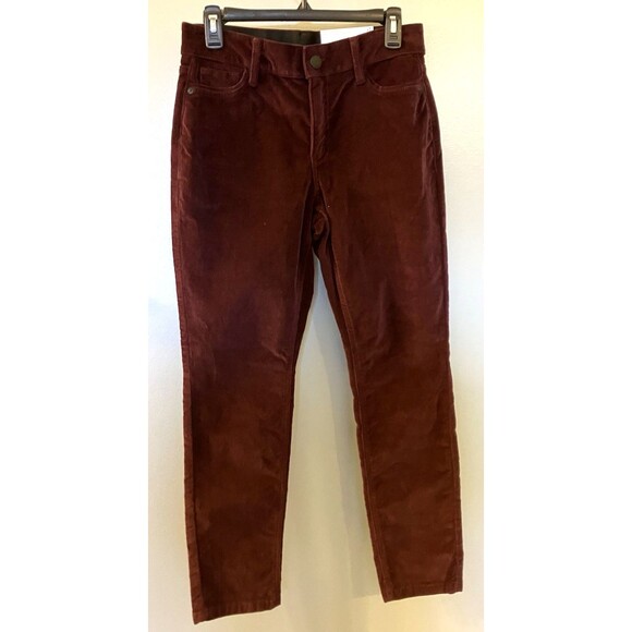 Liz Claiborne Pants - Liz Claiborne Sara Velvet Maroon Petite Slim Leg Pants Size 6P NWT